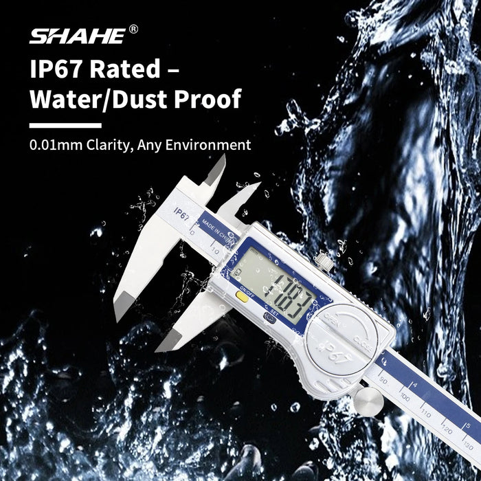 Digital Vernier Caliper IP67 Waterproof with Enhanced Design - 150/200/300mm