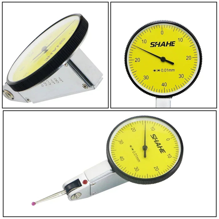 Shahe Precision Dial Indicator 0.01mm 0-0.8 mm Metric Dial With Ruby Stylus