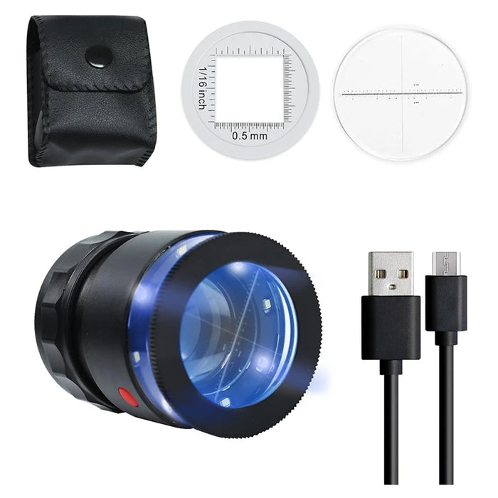 Loupe Magnifier 10X Magnifying Glass Scaled-Rechargeable