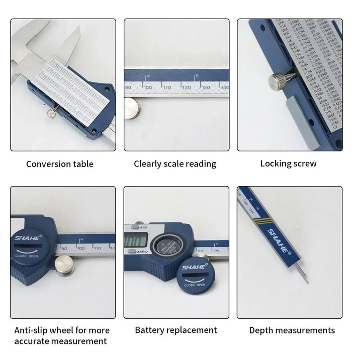 SHAHE Electronic Digital Caliper – Extra Large LCD Screen Vernier 150/200/300mm