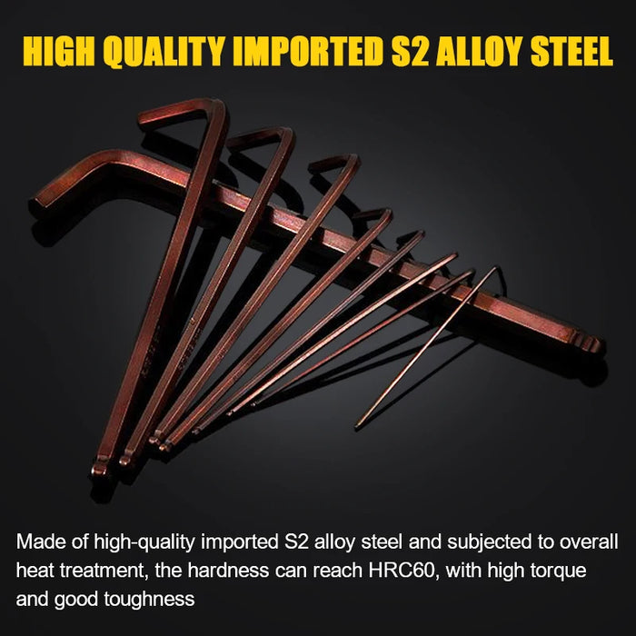 FUTE 9-Piece Hex Ball ended Allen Key set - long / Short series