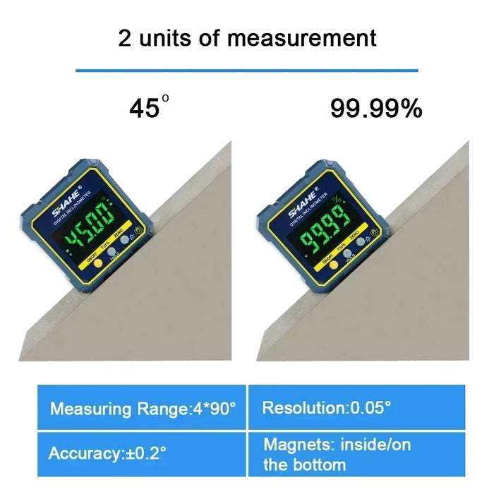 SHAHE Digital Angle Gauge Magnetic Protractor Inclinometer Level  Finder