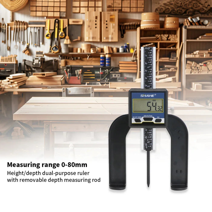SHAHE Measuring Tool Digital Caliper Mini Height Gauge Depth Gauge  0-80mm 3 1/8 inch Depth