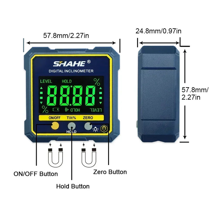 SHAHE Digital Angle Gauge Magnetic Protractor Inclinometer Level  Finder