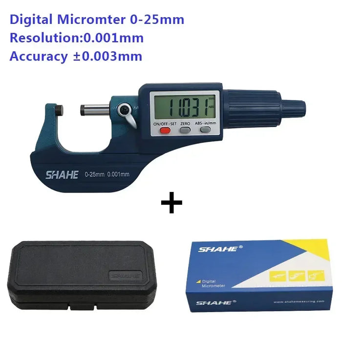 Micrometer Digital Outside 0-25mm / 25-50mm / 50-75mm / 75-100 mm (0.001 mm resolution) LCD Screen