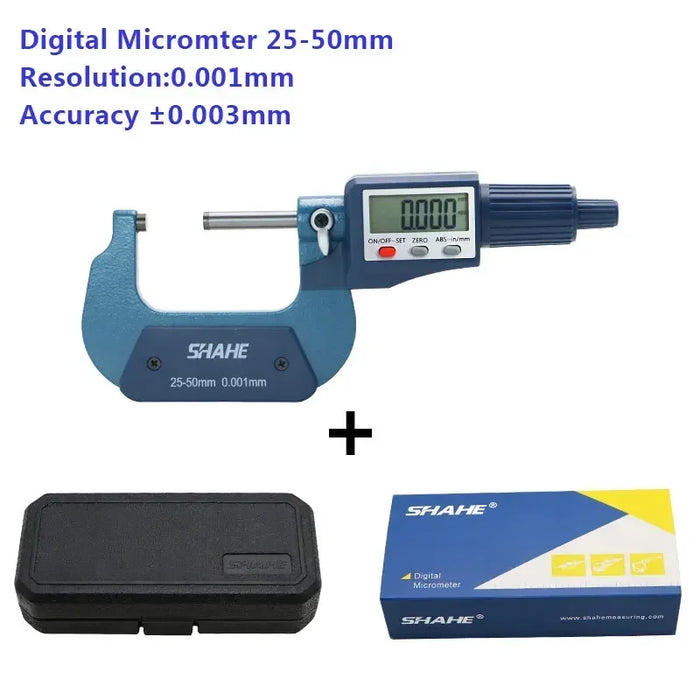 Micrometer Digital Outside 0-25mm / 25-50mm / 50-75mm / 75-100 mm (0.001 mm resolution) LCD Screen