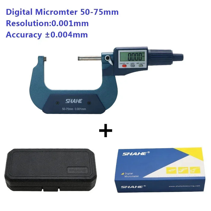 Micrometer Digital Outside 0-25mm / 25-50mm / 50-75mm / 75-100 mm (0.001 mm resolution) LCD Screen