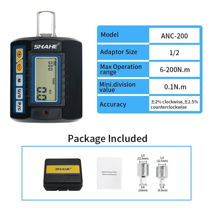 Shahe Adjustable 1/2'' Digital Torque Adapter