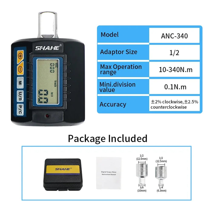 Shahe Adjustable 1/2'' Digital Torque Adapter