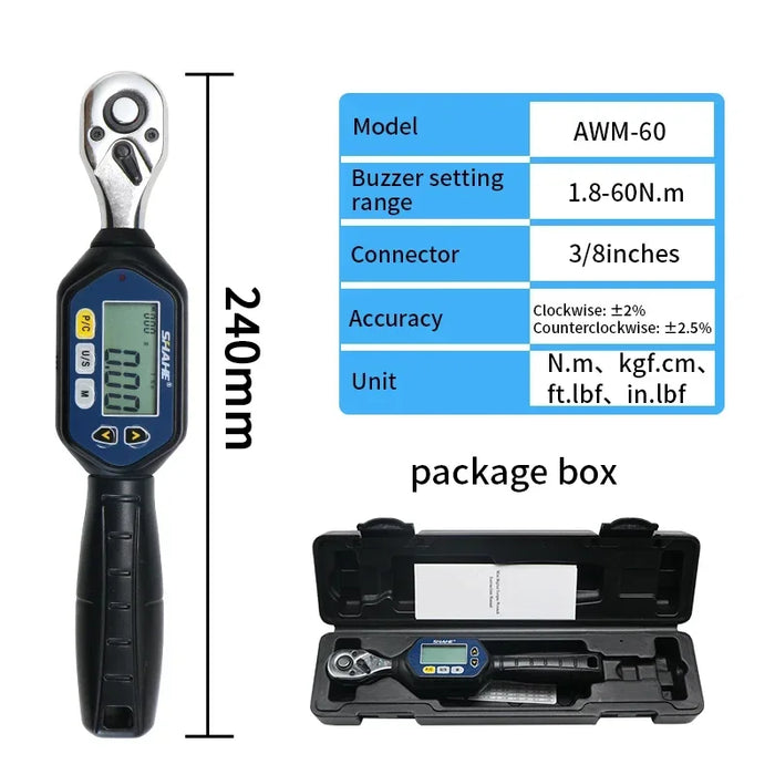 Shahe Digital Adjustable Torque Wrench MINI – 1/4'', 3/8'', 1/2'' Professional series